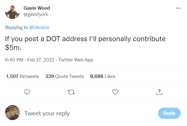 사진=개빈 우드 폴카닷 설립자 트위터 계정