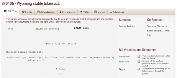 사진=와이오밍 주 의회 공식 웹사이트