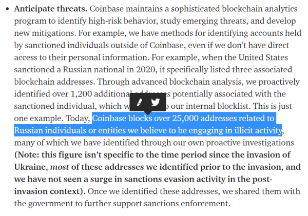 코인베이스가 지난 3월 7일(현지시간) 러시아 기반 이용자 2만 5천여 명의 접속을 차단했다고 밝혔다(사진=코인베이스 공식 웹사이트)