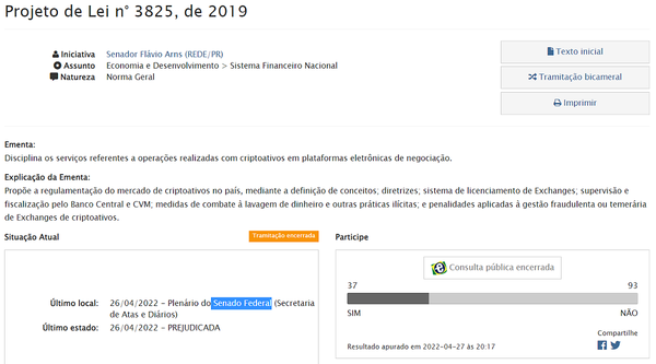 브라질 비트코인 법안인 PL3825(사진=브라질 국민회의)