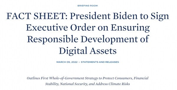 조 바이든 미국 대통령은 지난 3월 9일(현지시간) 디지털 달러 연구개발 행정명령에 서명했다(사진=미국 백악관 웹사이트)