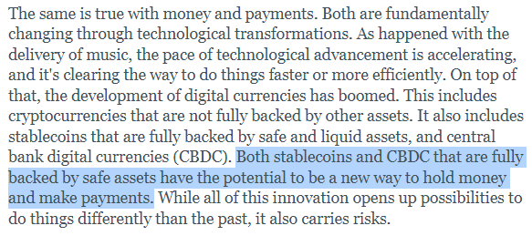 존 윌리엄스 총재는 CBDC와 안전자산으로 뒷받침되는 스테이블코인이 새로운 형태의 자산 보유 방법으로 떠오를 가능성이 있다고 짚었다(사진=뉴욕 연방준비은행)