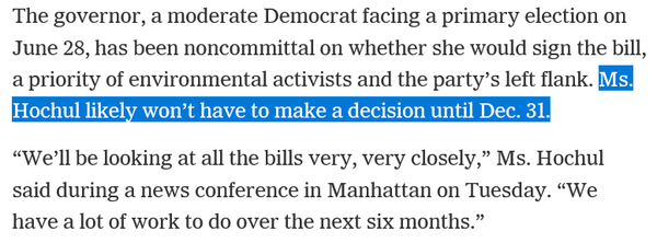 뉴욕타임즈는 케시 호컬 주지사가 오는 12월 31일까지 비트코인 채굴 금지법에 대한 서명을 하지 않을 것으로 내다봤다(사진=뉴욕타임즈)