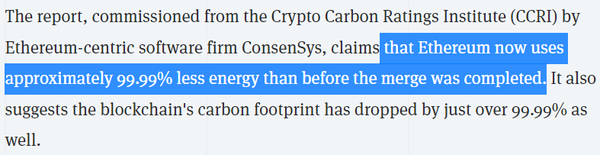 디크립트는 연구소의 조사를 인용해 이더리움이 네트워크 업그레이드 이후 99.99%의 탈탄소화에 성공했다고 보도했다(사진=Decrypt)