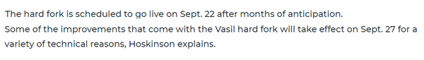 찰스 호스킨슨(Charles Hoskinson) 카르다노 설립자는 ’바실 하드포크‘의 업그레이드 일부가 오는 9월 27일 구현될 거라고 말했다(사진=유투데이)