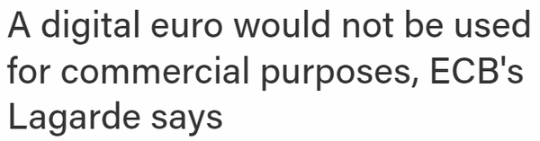 “크리스틴 라가르드 총재가 ‘디지털 유로’가 상업적 목적으로 사용되지 않을 거라고 말했다”(사진=더블록)