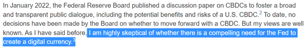 크리스토퍼 월러 이사는 연준의 디지털화폐 발행에 대해 회의적이라고 말했다(사진=연방준비제도)