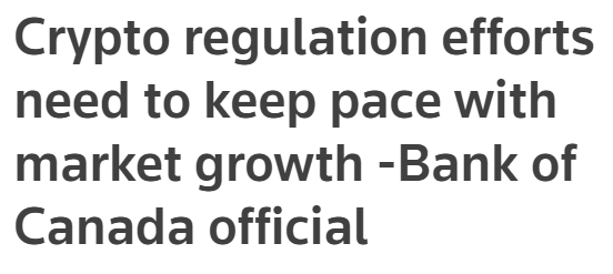 캐나다 중앙은행 수석 부국장은 지난 6월 가상화폐 시장이 더 커지기 전 규제를 해야한다고 강조했다(사진=로이터)