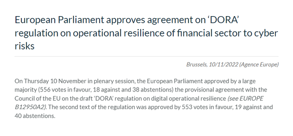 유럽연합 의회는 최근 ‘디지털 업무 탄력성 법’을 통과시켰다(사진=에이전스유럽/ agenceurope)