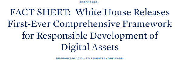 미국 행정부가 지난 9월 16일(현지시간) 디지털자산 관련 규제틀을 발표했다(사진=백악관)