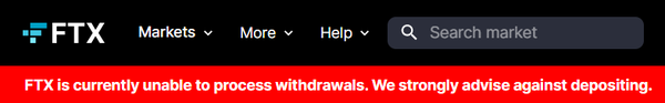 지난 11월 10일을 기준으로 에프티엑스는 현재 공식 웹사이트를 통해 인출이 불가능한 상태라고 알렸다(사진=에프티엑스)
