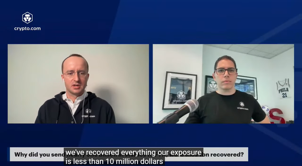 크리스 마자렉 최고경영자는 현재 에프티엑스에 노출된 크립토닷컴의 스테이블코인 전송액이 1천만 달러 이하라고 밝혔다(사진=유튜브/ 크립토닷컴)