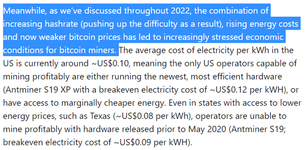 채굴 난이도 상승, 에너지값 상승, 비트코인 시세 약세는 코인베이스가 언급한 채굴 산업의 당면 과제였다(사진=코인베이스)