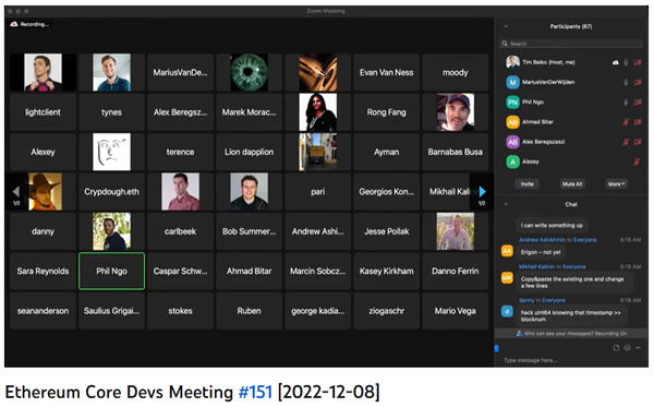 ‘이더리움 핵심 개발자 회의(Ethereum Core Devs Meeting)’(사진=유튜브/ 이더리움 재단)