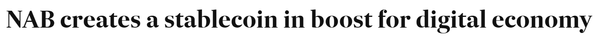 내셔널오스트레일리아은행이 디지털경제 증대를 위해 스테이블코인을 발행한다(사진=오스트레일리안파이낸셜타임스)