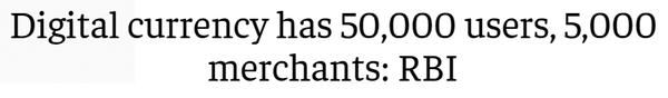 인도 디지털화폐 시제품 사용자가 5만 명을 돌파했다(사진=이코노믹타임즈)