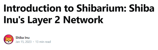 ‘시바이누’ 블록체인 프로젝트팀의 레이어2 네트워크의 이름은 ‘시바리움’이다(사진=시바이누)