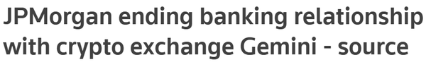 제이피모건이 제미니와 은행 거래 관계를 종료할 거란 관측이 로이터를 통해 나왔다(사진=로이터)