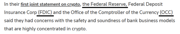 연방준비제도와 연방예금보험공사 및 통화감독청은 지난 1월 3일(현지시간) 은행의 가상화폐 시장 참여에 대한 주의를 당부하는 공동성명을 발표한 바 있다(사진=로이터)