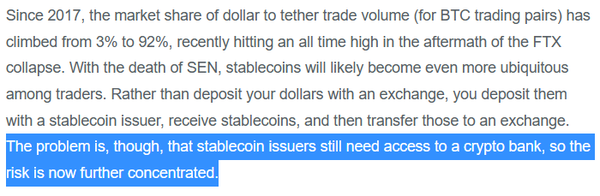 카이코는 스테이블코인 사용량이 증가하더라도 발행사가 가상화폐 은행을 거쳐야한다는 점은 여전히 위험 요소라고 전했다(사진=카이코)