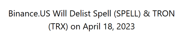 바이낸스유에스가 ‘트론’ 가상화폐를 거래소에서 상장폐지하기로 결정했다고 발표했다(사진=바이낸스유에스)