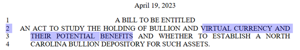 미국 노스캐롤리이나주 하원의회는 최근 가상화폐 영향력 조사 관련 법안인 ‘하원법안 721’을 통과시켰다(사진=노스캐롤라이나주)