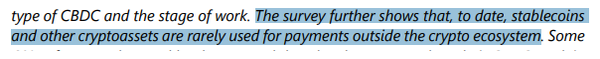 국제결제은행은 아직까지 가상화폐와 스테이블코인이 블록체인 생태계 밖에서 쓰이는 경우는 거의 없다고 설명했다(사진=국제결제은행)