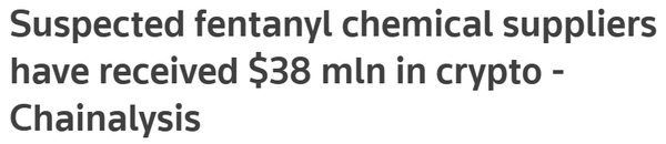 체이널리시스는 비트코인과 테더가 불법 마약 거래에 사용됐다고 전했다(사진=로이터)