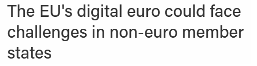더블록은 디지털유로가 유럽연합 비회원국 내 사용과 관련해 문제에 직면했다고 전했다(사진=더블록)