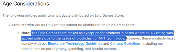 에픽게임즈가 자체 스토어 정책 변경을 통해 블록체인 기술 기반 게임의 입점을 허용했다(사진=에픽게임즈)
