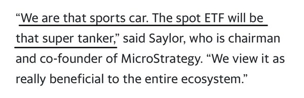 마이클 세일러 이사회 의장은 마이크로스트래티지를 비트코인 시장 내 ‘스포츠카’라고 표현했다(사진=블룸버그)