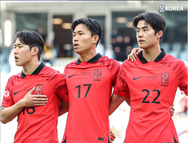 사진 왼쪽부터 이강인, 정우영, 설영우 (출처=KFA 공식 인스타그램)